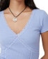 ფოტო #3 პროდუქტის Women's Daisy Lace Trim T-shirt