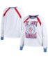 ფოტო #1 პროდუქტის Women's White Distressed St. Louis Cardinals Raglan Long Sleeve T-shirt