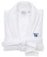 Personalized 100% Turkish Cotton Waffle Terry Bathrobe with Satin Piped Trim - Dark Gray W, L/XL - фото #1