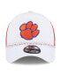 ფოტო #4 პროდუქტის Men's White/Orange Clemson Tigers Court Sport Foam A-Frame 9FORTY Adjustable Trucker Hat