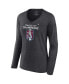 ფოტო #4 პროდუქტის Women's Heathered Charcoal Colorado Avalanche 2022 Stanley Cup Champions Locker Room V-Neck Long Sleeve T-shirt