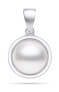 Minimalist silver pendant with genuine pearl PT89W