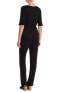 The Vanity Room 155771 Women's Elbow Sleeve Jumpsuit V-Neck Black Sz. Large