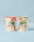 Фото #2 товара Mr & Mrs 2-Piece Porcelain Candy Cane Mug Set