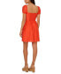 Women's Puff-Sleeve Sweetheart Fit & Flare Dress