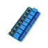 Relays module, 8 channels with opto-isolation - 10A/250VAC contacts - 5V coil - blue