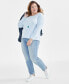 ფოტო #5 პროდუქტის Women's Cotton Long-Sleeve Scoop-Neck Top, Created for Macy's