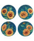 Фото #1 товара Golden Sunflowers Set of 4 Dinner Plates