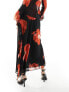 Forever New sheer ruffle co-ord maxi skirt in dark floral