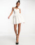 Фото #1 товара ASOS LUXE heart lace detail skater dress in white