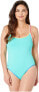 Фото #2 товара Polo Ralph Lauren Womens 182992 Solids Racerback One Piece Swimsuit Size S