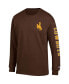 Фото #3 товара Men's Brown Wyoming Cowboys Team Stack Long Sleeve T-shirt
