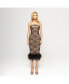 ფოტო #1 პროდუქტის Women's Feather-Trimmed Sequined Midi Dress