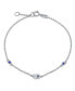 Tiny Minimalist Simple Evil Eye Charm Bracelet For Teen For Women Cubic Zirconia CZ .925 Sterling Silver Extender