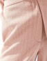 ASOS DESIGN relaxed wide leg tailored trouser in pink brushed stripe co-ord Rosa gestreift, 34 - фото #13