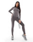 ASOS 4505 Icon seamless rib long sleeve top in steel grey