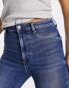 New Look ripped straight leg jeans in dark blue