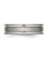 ფოტო #2 პროდუქტის Titanium Brushed Center Grooved Wedding Band Ring