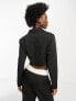 COLLUSION cropped blazer with eyelet fastening in black co-ord