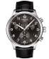 ფოტო #1 პროდუქტის Men's Swiss Chronograph Chrono XL Classic T-Sport Black Leather Strap Watch 45mm