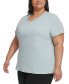 Plus Size Cotton V-Neck Short-Sleeve T-Shirt