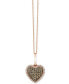 Фото #1 товара Le Vian chocolate Diamond (1/4 ct. t.w.) & Vanilla Diamond (1/10 ct. t.w.) Heart Halo 18" Pendant Necklace in 14k Rose Gold