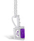 ფოტო #3 პროდუქტის Amethyst (2 Ct. T.W.) and Diamond Accent Pendant Necklace in 14K White Gold