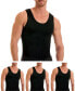 Men's Big & Tall Insta Slim 3 Pack Compression Muscle Tank T-Shirts 4XL - фото #2