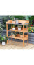Фото #2 товара Garden Wooden Potting Bench Work Station with Hook