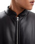 Фото #2 товара ASOS DESIGN faux leather oversized bomber jacket in black