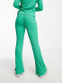 Фото #4 товара JDY soft ribbed flared trousers co-ord in bright green