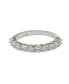 Suzy Levian Sterling Silver White Cubic Zirconia Half Band Ring