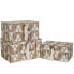 Set of decorative boxes Romimex White Beige Natural Fibre (3 Pieces)