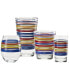 Фото #3 товара Bright Stripes 16-Ounce Tapered Cooler Glass, Set of 4
