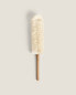 Feather duster with wooden handle