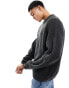 ASOS DESIGN knitted relaxed fisherman rib jumper in charcoal