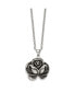 Antiqued and Polished Flower Pendant on a Cable Chain Necklace