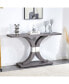 Фото #8 товара Gray Wood Foyer Table With Stainless Steel Bracket