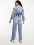 Miss Selfridge Petite denim boiler suit in blue wash