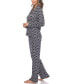 ფოტო #3 პროდუქტის Women's 2 Piece Long Sleeve Heart Print Pajama Set