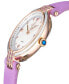 ფოტო #2 პროდუქტის Women's Matera Swiss Quartz Italian Lilac Leather Strap Watch 35mm