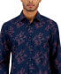 ფოტო #3 პროდუქტის Men's Dotted Floral-Print Shirt, Created for Macy's