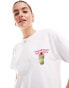 Фото #2 товара ASOS DESIGN oversized t-shirt with strawberry matcha graphic in white