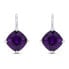 Fashion silver earrings with purple zircons EA304WAM