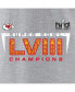 Фото #2 товара Women's Gray Kansas City Chiefs Super Bowl LVIII Champions Counting Points V-Neck T-shirt