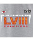 Women's Gray Kansas City Chiefs Super Bowl LVIII Champions Counting Points V-Neck T-shirt Серый, S - фото #2