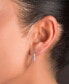 Cubic Zirconia & Enamel Small Hoop Earrings, 0.55"