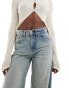 ONLY high waist wide leg jean in vintage tint