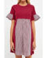 Фото #1 товара Women's Knit Stripe Woven Mixed Dress