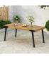 Фото #8 товара Stylish Acacia Wood Dining Table Modern, Weather-Resistant, Seating for 5